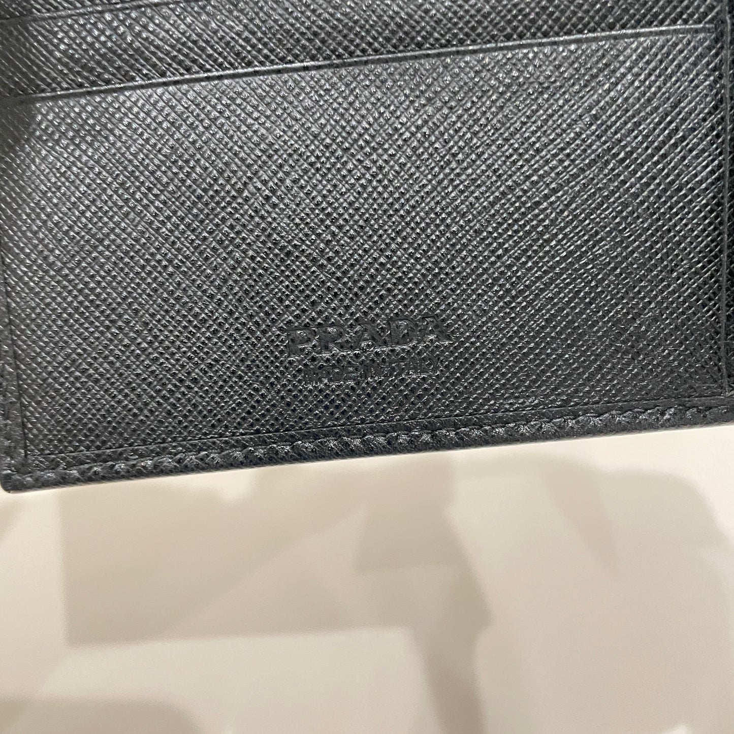 Prada Black Leather Bifold Wallet  Sku# 80283