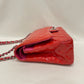 Chanel Orange Pink Patent Leather Jumbo Double Flap Shoulder Bag Sku# 79691