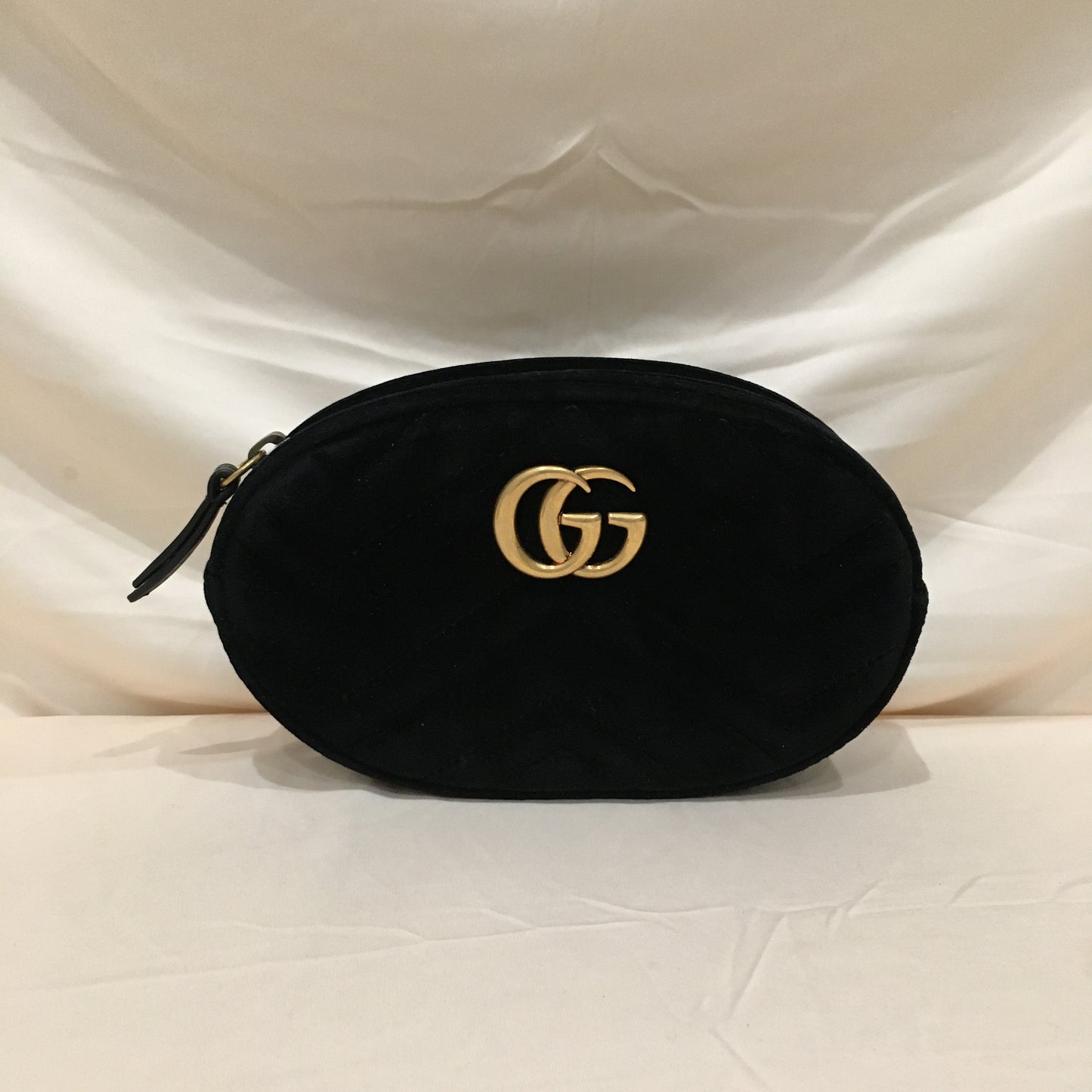 Gucci Black Velvet GG Belt Bag 95/38 Sku# 71543