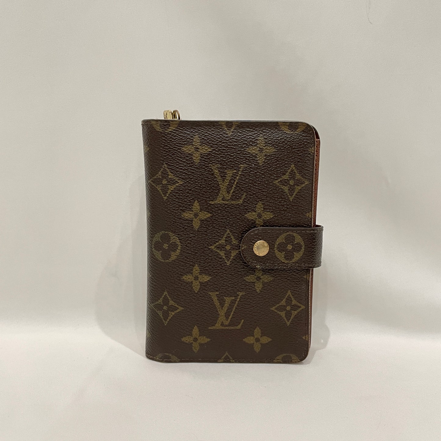 Louis Vuitton Monogram Coated Canvas Porte Papier Zip Wallet Sku# 80358