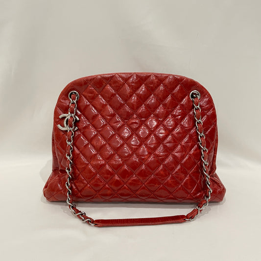 Chanel Red Varnished Leather Bowling Shoulder Bag Sku# 80269