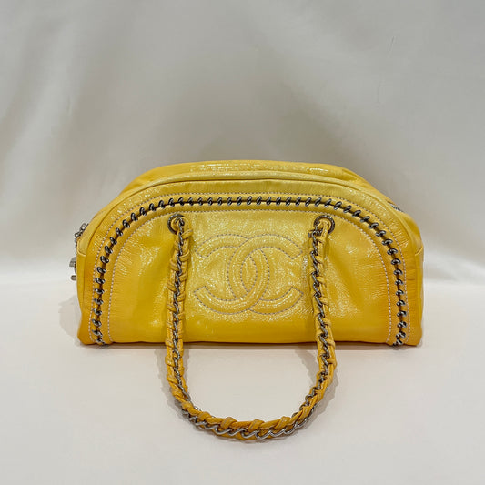 Chanel Yellow Patent Leather CC Chain Shoulder Bag Sku# 79841