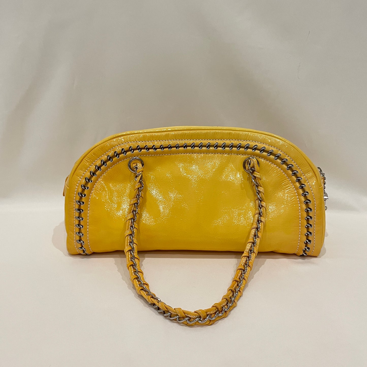 Chanel Yellow Patent Leather CC Chain Shoulder Bag Sku# 79841