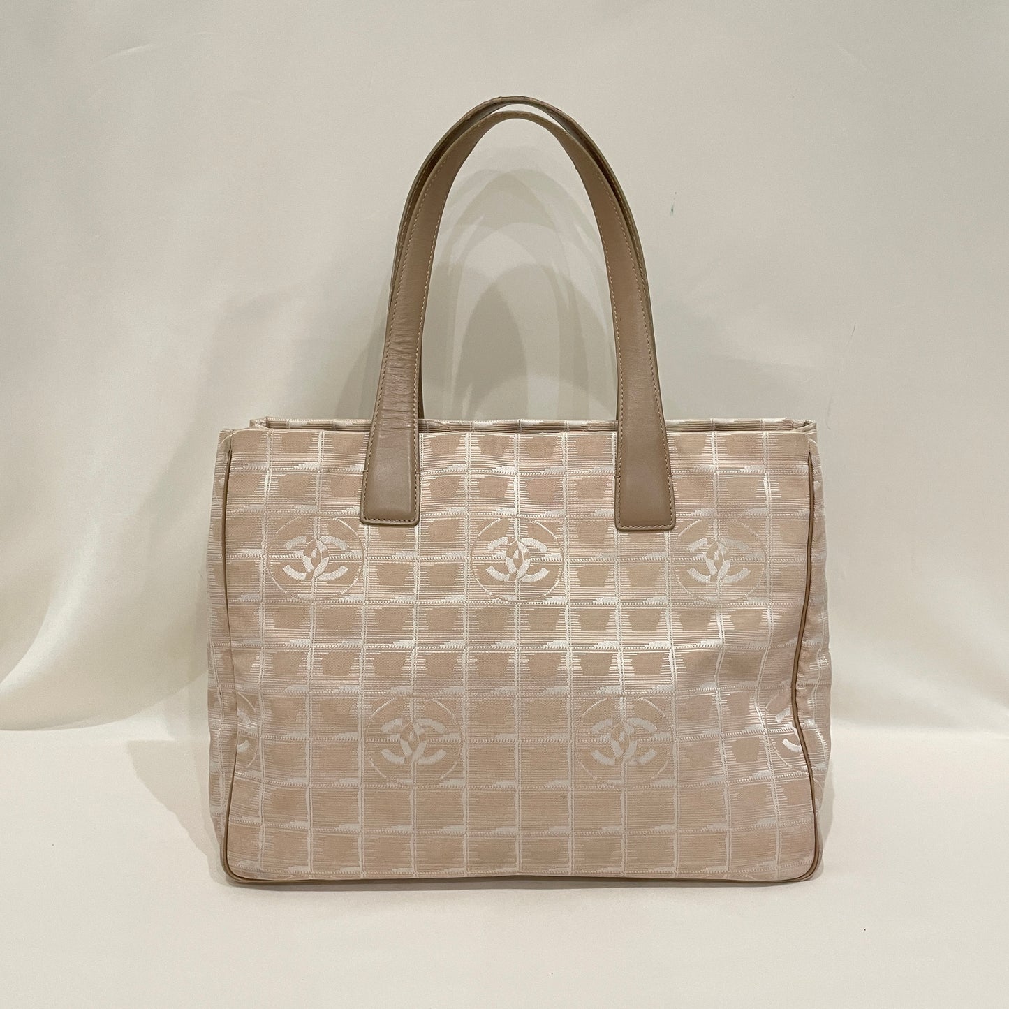 Chanel Beige Nylon Travel Line Tote Sku# 80337