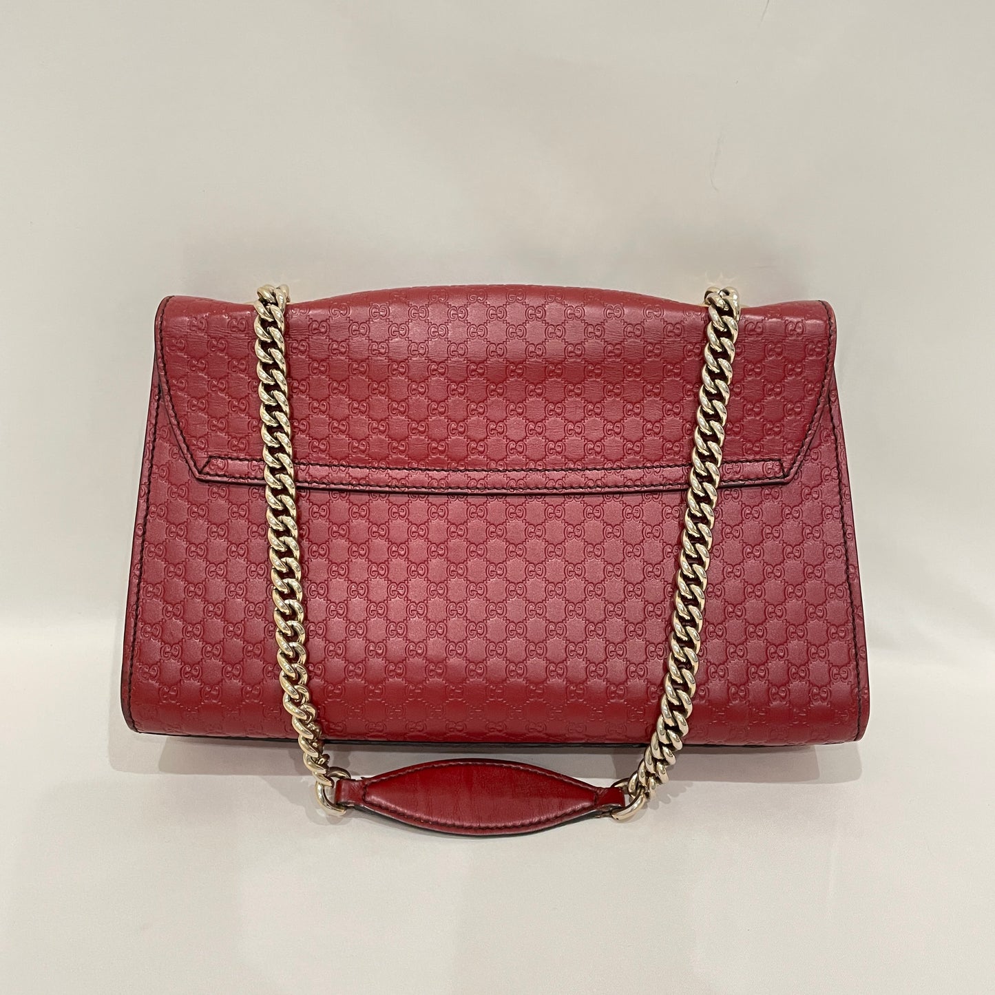 Gucci Red Leather Emily Chain Shoulder Bag Sku# 79647