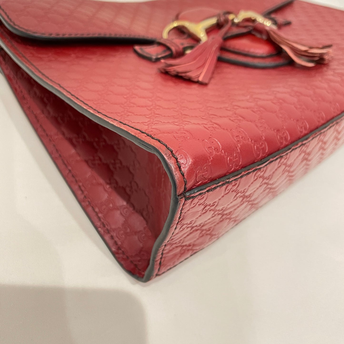 Gucci Red Leather Emily Chain Shoulder Bag Sku# 79647