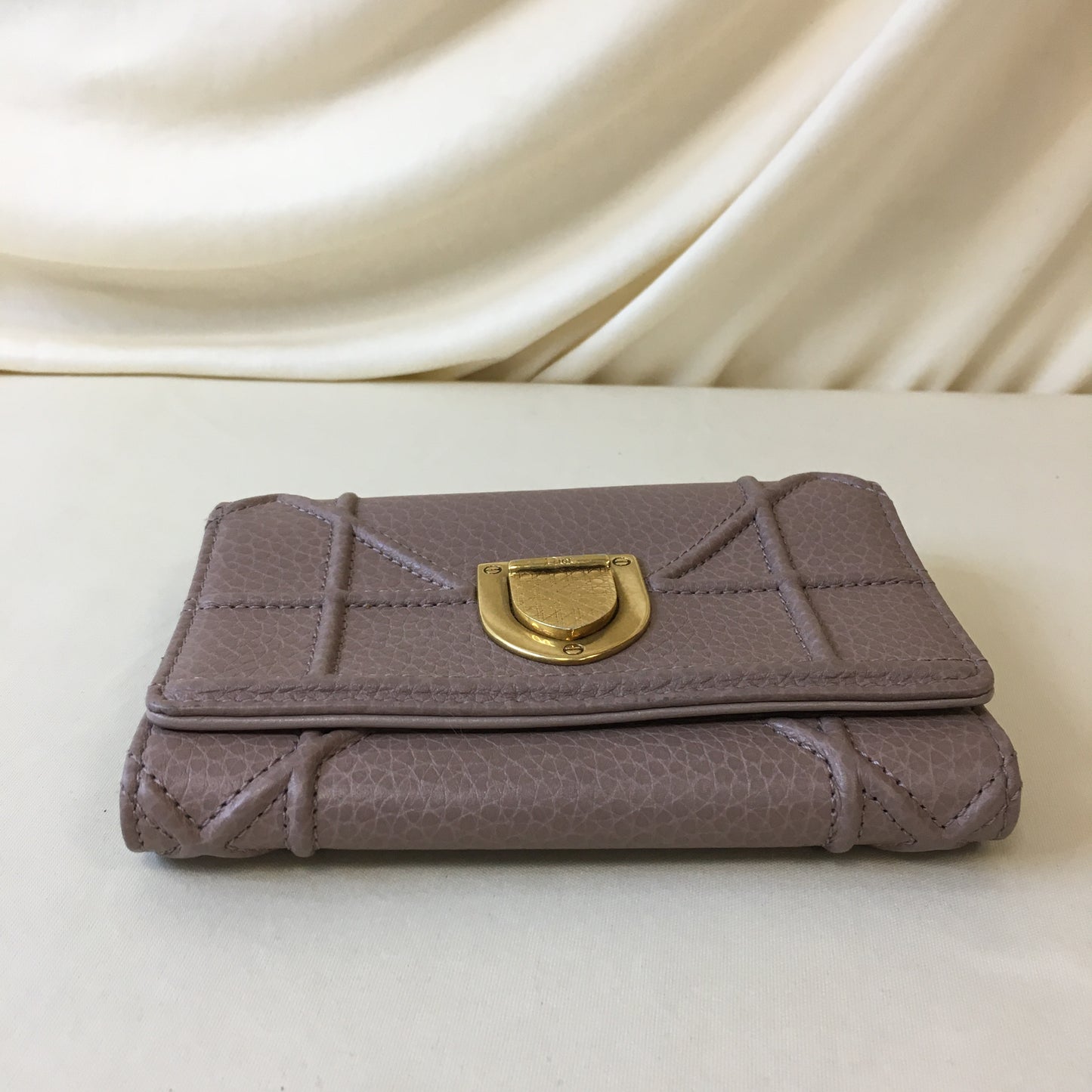 Dior Grey Leather Diorama Wallet Sku# 68656