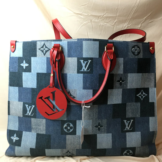 Louis Vuitton Denim Onthego GM Shoulder Bag Sku# 71935