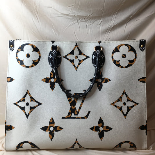 Louis Vuitton Jungle Coated Canvas Onthego GM Shoulder Bag Sku# 71936