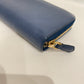 Prada Blue Saffiano Leather Zip Around Long Wallet Sku# 80350