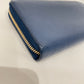 Prada Blue Saffiano Leather Zip Around Long Wallet Sku# 80350