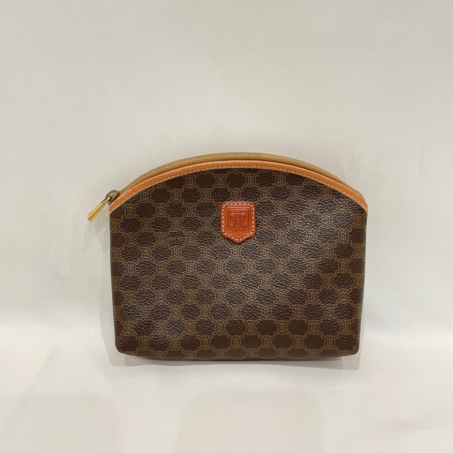 Celine Brown Macadam Zip Coin Case  Sku# 80438