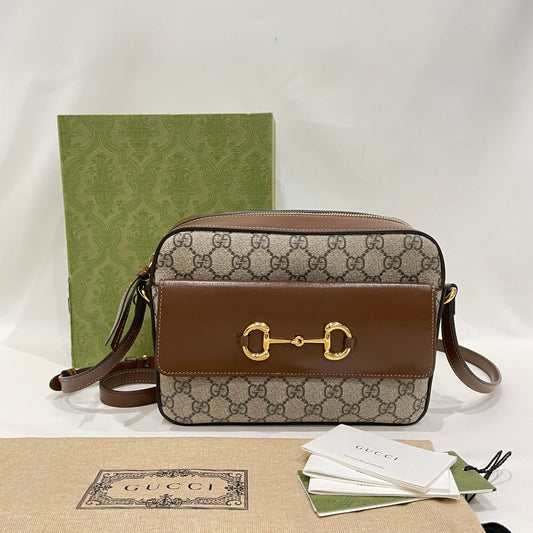 Gucci Brown Small Horsebit 1955 Shoulder Bag Sku# 80521