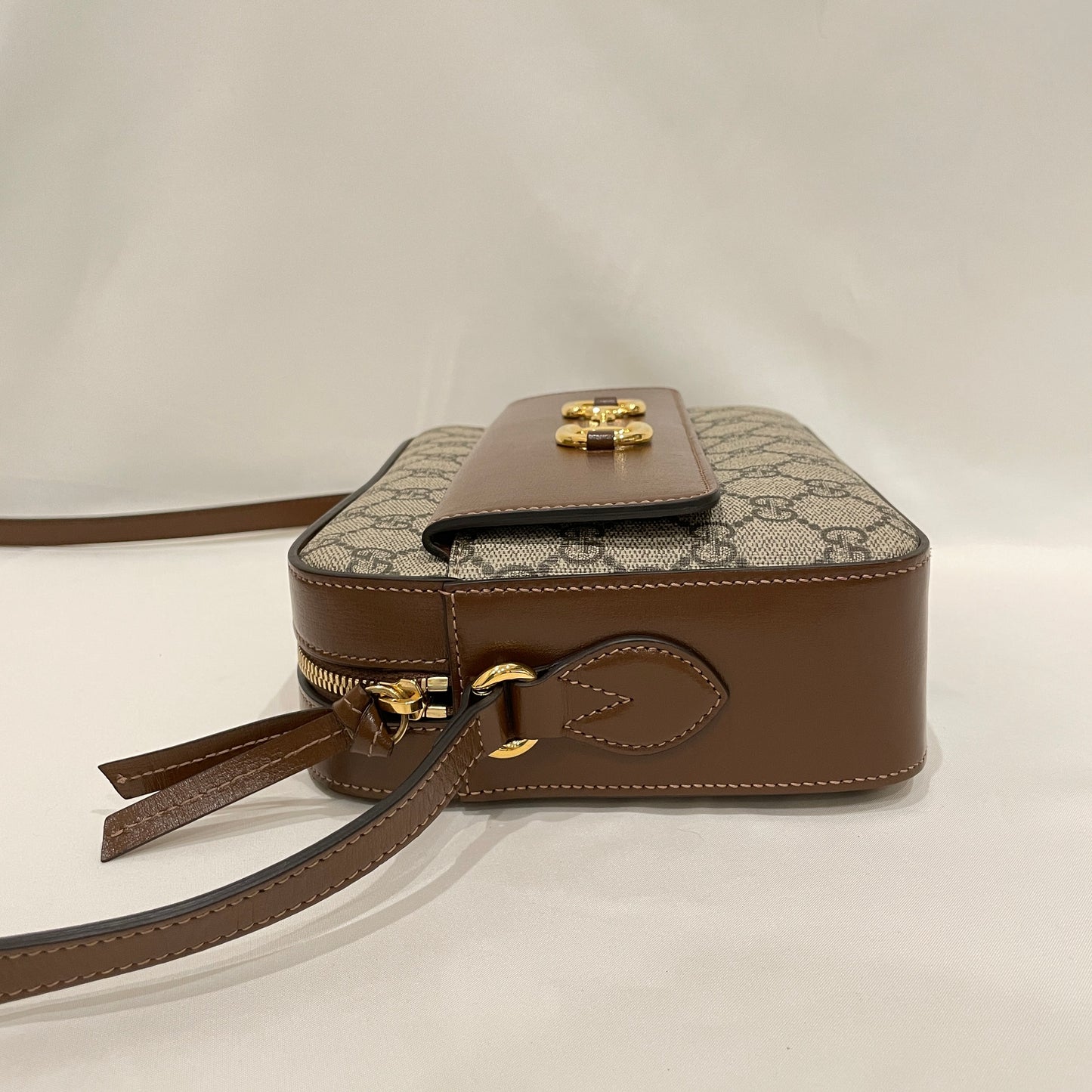 Gucci Brown Small Horsebit 1955 Shoulder Bag Sku# 80521