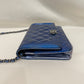 Chanel Blue Patent Boy Wallet On Chain Sku# 80530