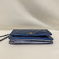 Chanel Blue Patent Boy Wallet On Chain Sku# 80530