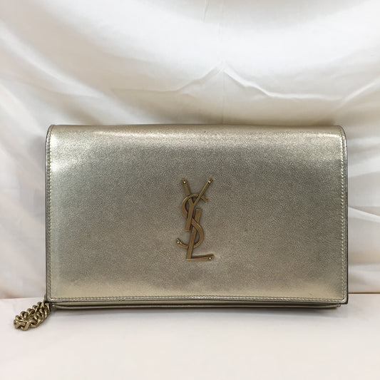 Yves Saint Laurent Gold Leather Kate Wallet On Chain Crossbody Bag Sku# 71236