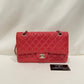 Chanel Pink Patent Medium Double Flap Shoulder Bag Sku#80763