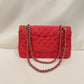 Chanel Pink Patent Medium Double Flap Shoulder Bag Sku#80763