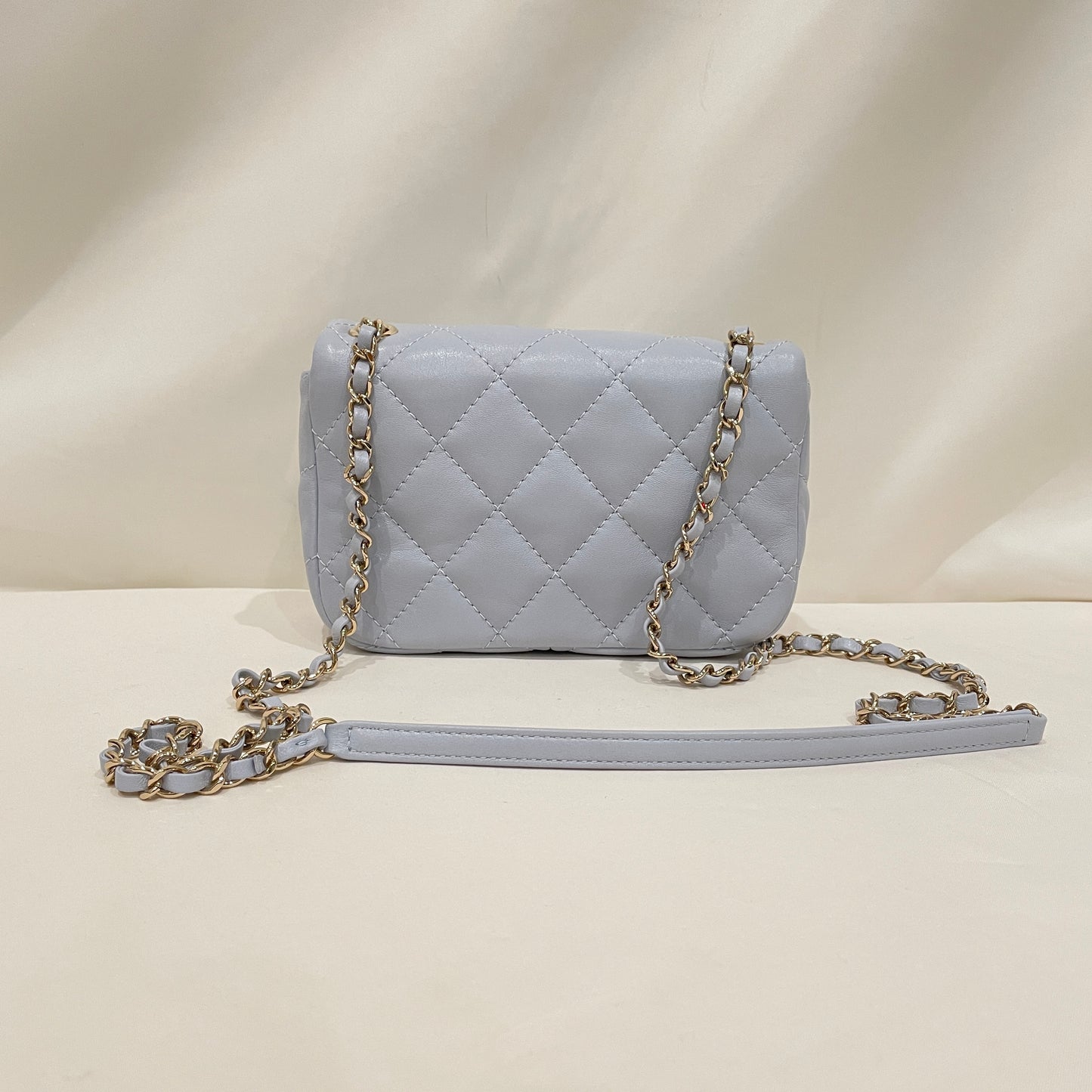 Chanel Blue Leather Chain Shoulder Bag Sku#80528