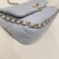 Chanel Blue Leather Chain Shoulder Bag Sku#80528