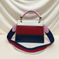 Gucci Tricolor Queens Margaret Bee 2-Ways Top Handle Bag Sku# 71945