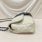 Chanel White Grey Caviar Ombre Stripe Large Shoulder Bag Sku# 76336