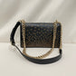 Dior Black Gold Stud Diorama Leather Shoulder Bag Sku#80766