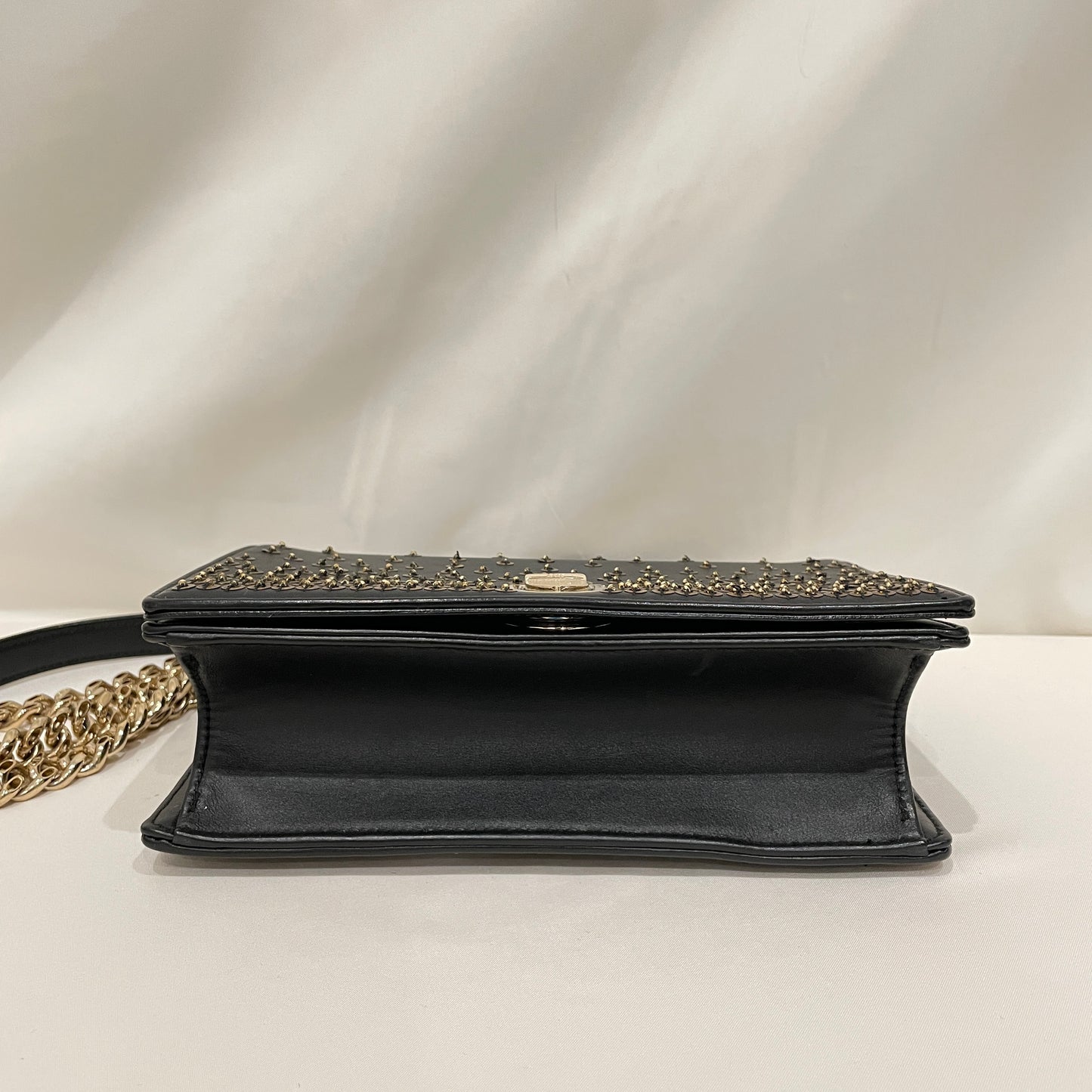 Dior Black Gold Stud Diorama Leather Shoulder Bag Sku#80766