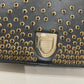 Dior Black Gold Stud Diorama Leather Shoulder Bag Sku#80766