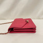 Chanel Pink Caviar Square Wallet On Chain Crossbody Bag Sku# 80636