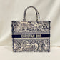 Dior Navy Canvas Embrodered Large Book Tote Sku#80328