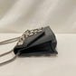 Yves Saint Laurent Black Leather Stud Chain Shoulder Bag Sku#80768