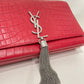 Yves Saint Laurent Red Croc Leather Tassel Kate Crossbody Bag Sku#80769