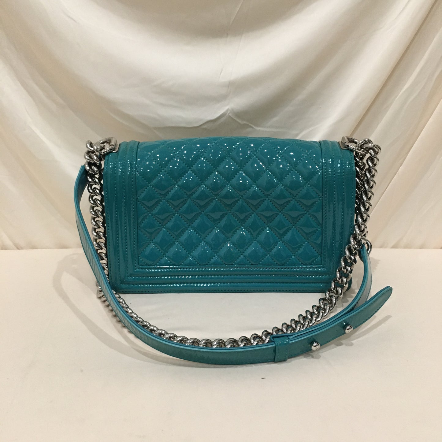 Chanel Green Patent Old Medium Boy Flap Shoulder Bag Sku# 76385