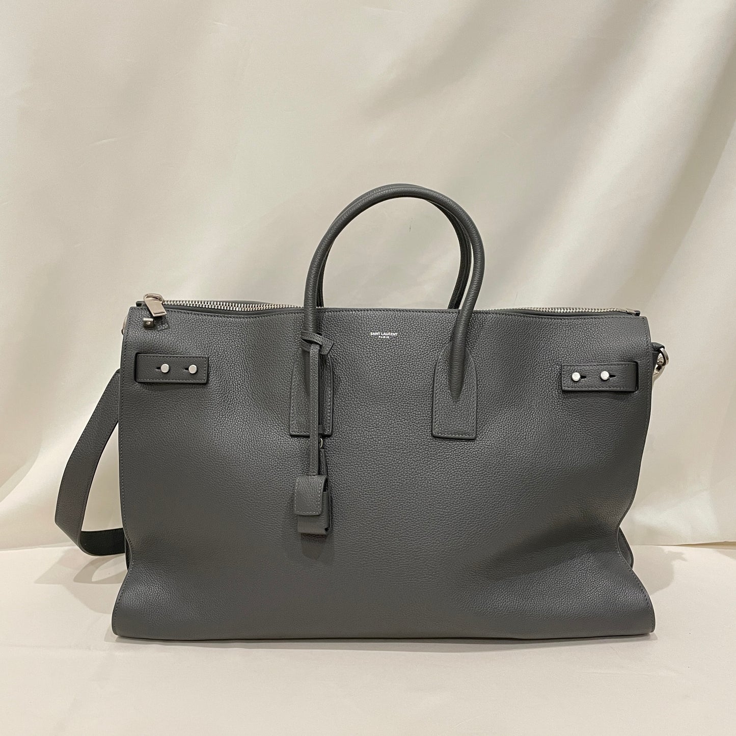 Yves Saint Laurent Grey Leather Sac de Jour Souple Large Bag Sku#80760