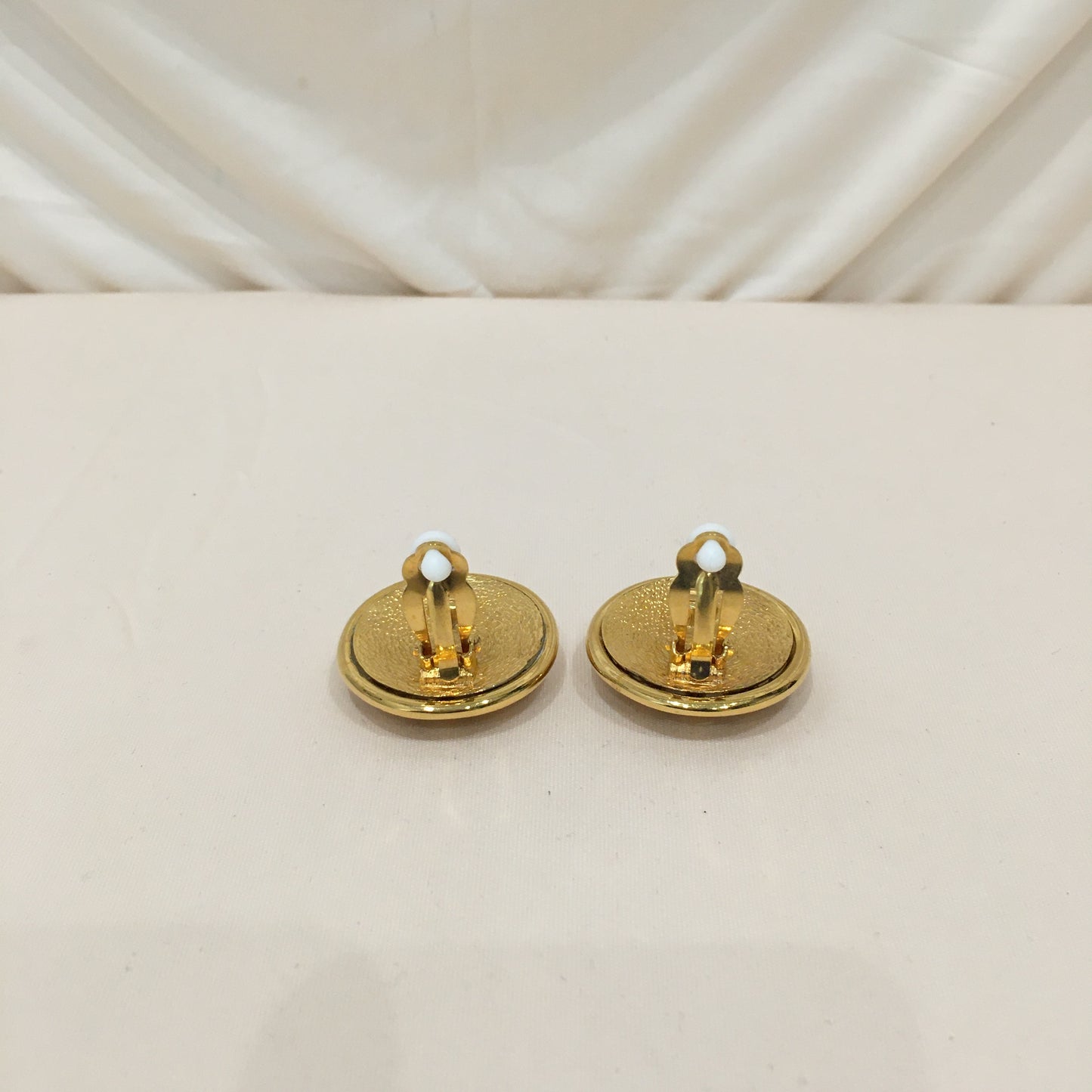Chanel Gold CC Quarter Clip On Earrings Sku# 72558
