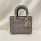 Dior Grey Leather My AbcDior Small Lady Dior Tote Sku# 80720