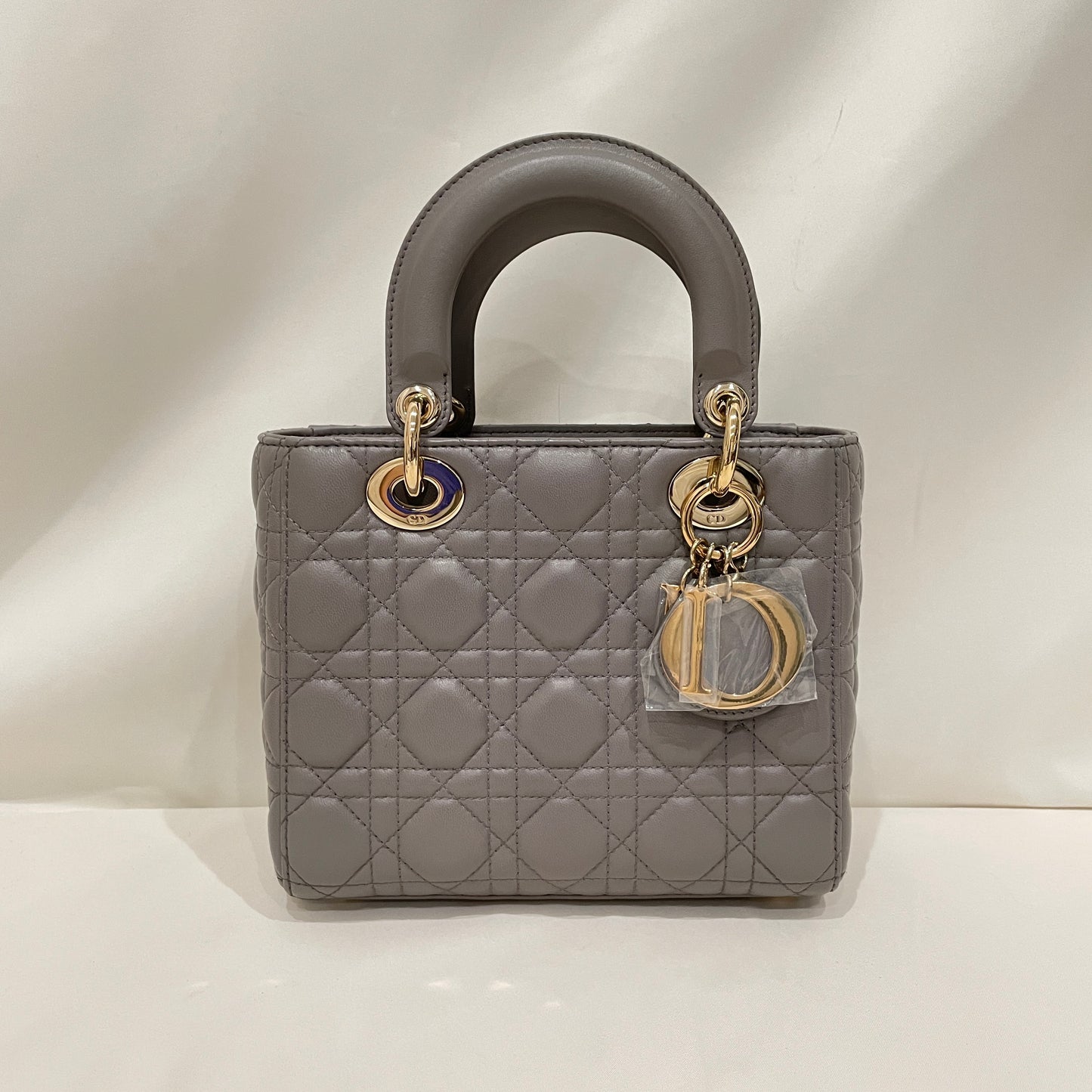 Dior Grey Leather My AbcDior Small Lady Dior Tote Sku# 80720