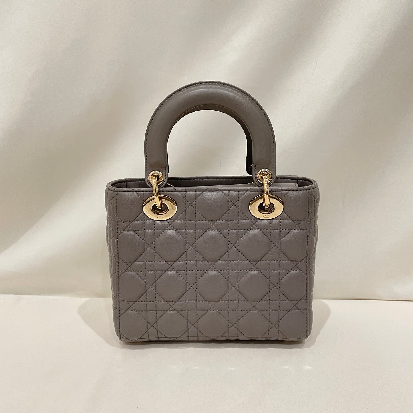 Dior Grey Leather My AbcDior Small Lady Dior Tote Sku# 80720