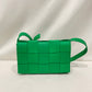 Bottega Veneta Green Leather Cassette Shoulder Bag Sku#80723