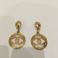 Chanel Gold CC Dangle Clip On Earrings Sku# 72718