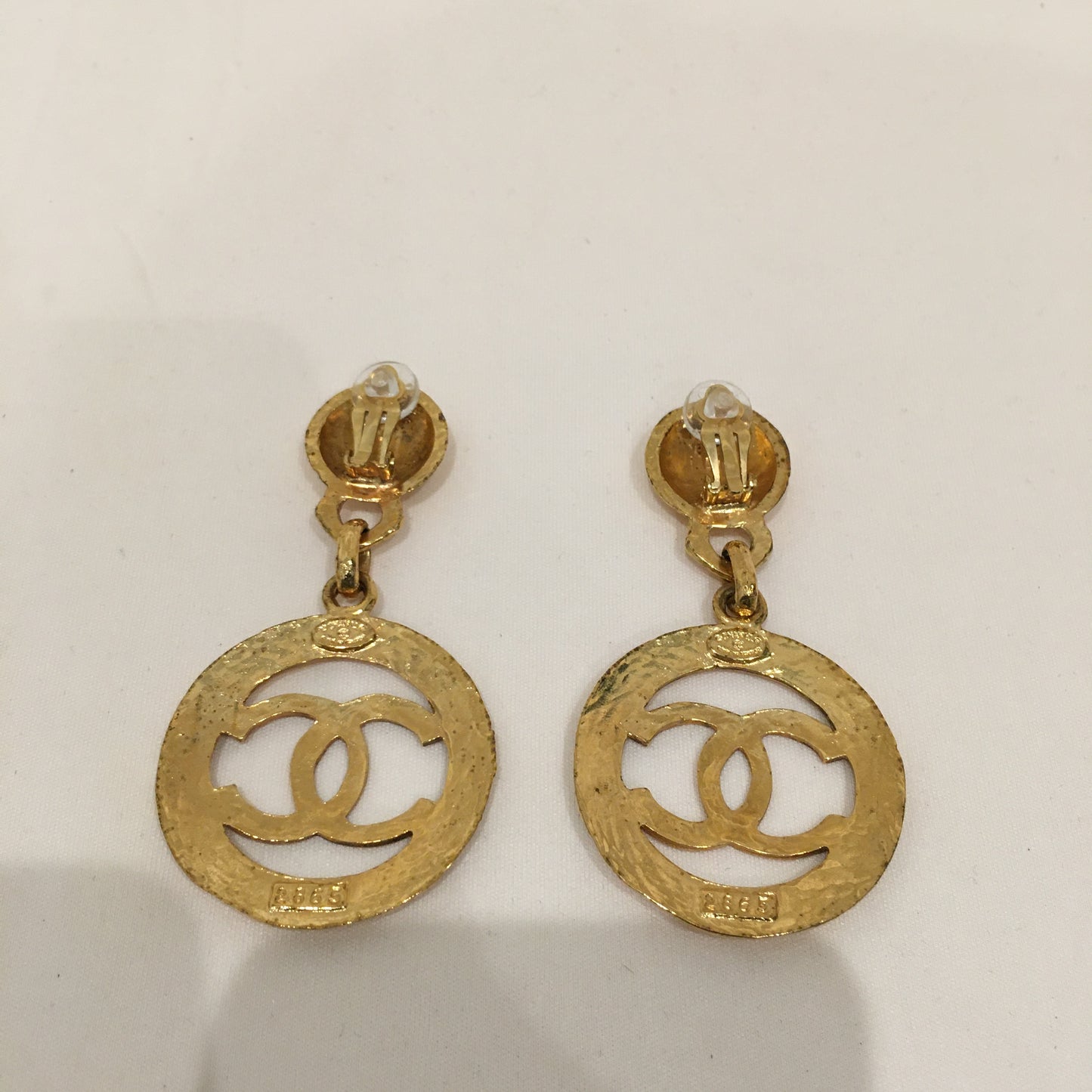 Chanel Gold CC Dangle Clip On Earrings Sku# 72718