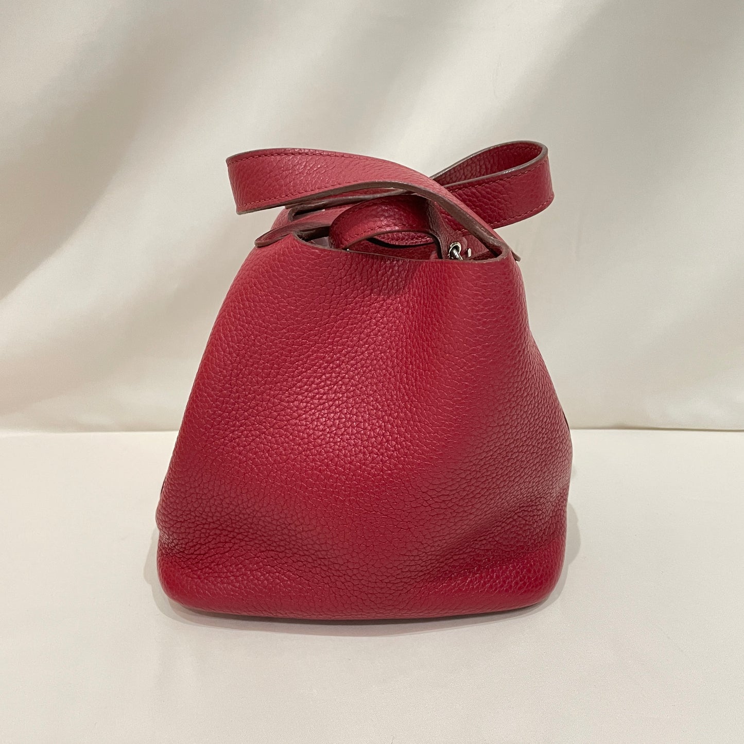 Hermes Red Leather Picotin 18 Handbag Sku#80292