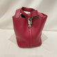 Hermes Red Leather Picotin 18 Handbag Sku#80292