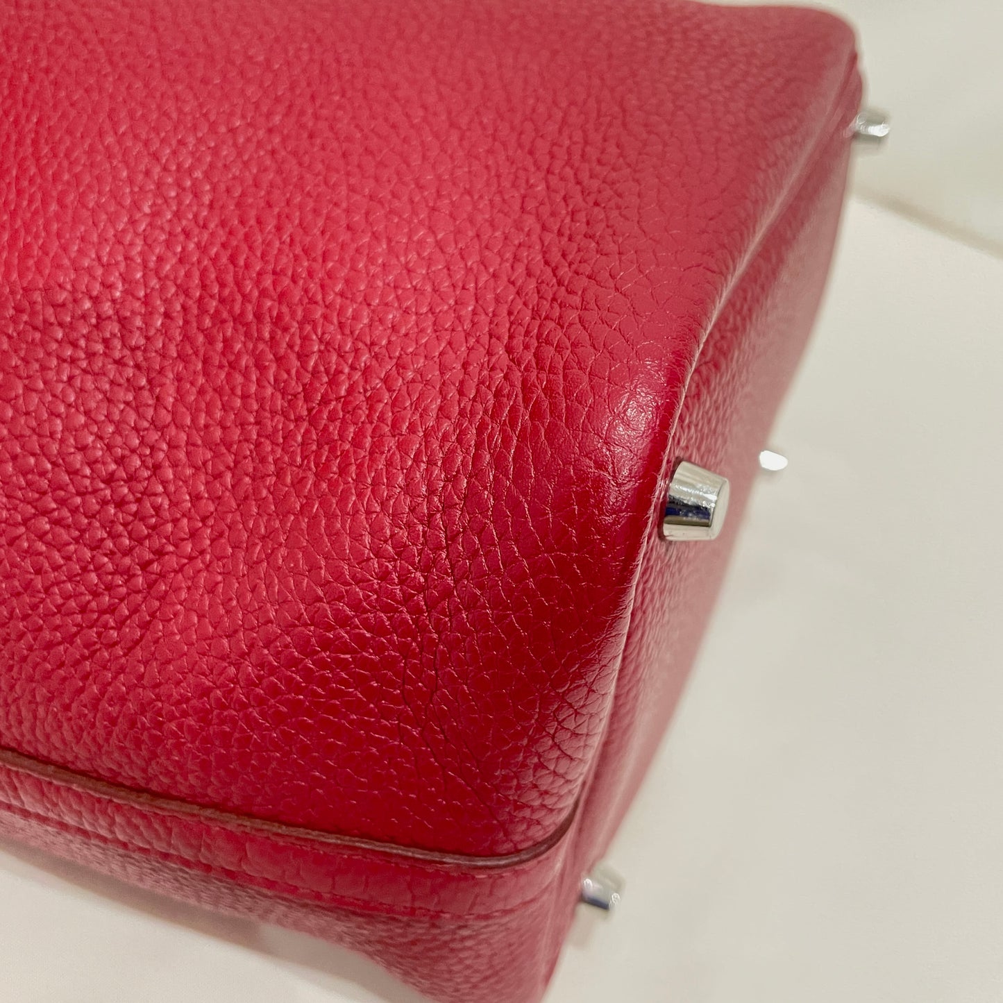 Hermes Red Leather Picotin 18 Handbag Sku#80292