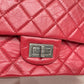 Chanel Red Leather 2.55 Reissue Double Flap Shoulder Bag Sku# 80825