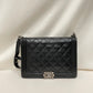 Chanel Black Calf Leather Large Boy Flap Shoulder Bag Sku# 80820