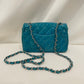 Chanel Blue Patent Small Single Flap Shoulder Bag Sku# 80817