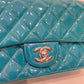 Chanel Blue Patent Small Single Flap Shoulder Bag Sku# 80817